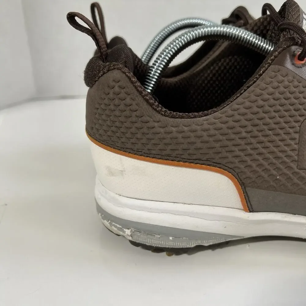 FootJoy FJ Contour Fit Golf Shoes White Brown Leather Spiked Men Size 11M 54096